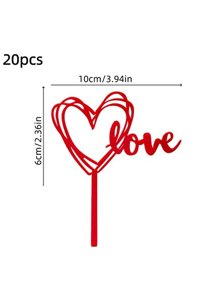 Choice1 20pcs 10/20pcs Valentine's Day Heart Cake Topper Engagement Proposal ...