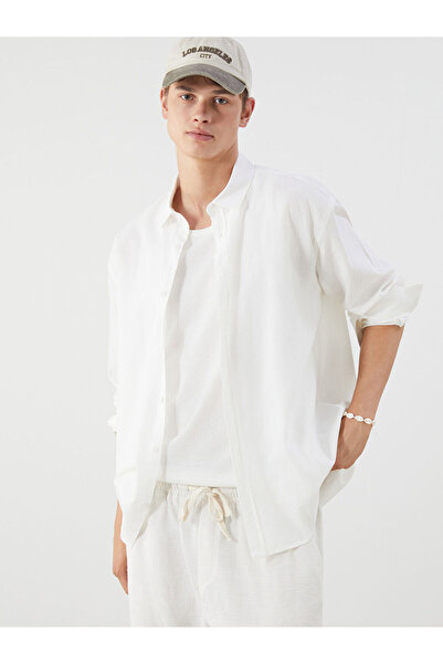 LC Waikiki Vizyon New Season Regular Fit Long Sleeve Linen Blend Men's Shirt