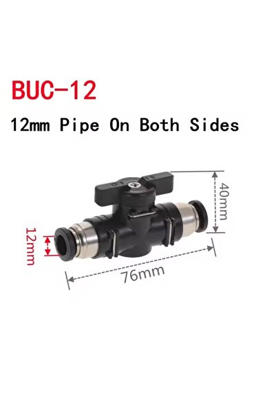 Choice4 BUC-12 BUC 4mm 6mm 8mm 10mm 12mm Black Pneumatic Push In Quick Connec...