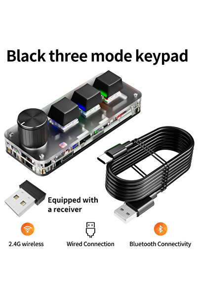choice2 Wired BT 2.4GConnect Bluetooth Macro Mechanical Keyboard 3Key RGB Cus...