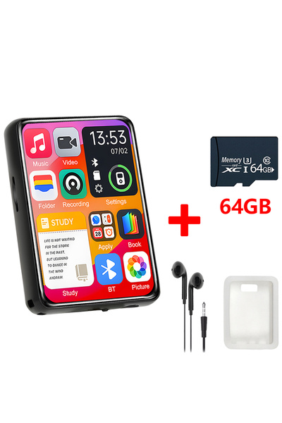 Choice1 مشغل MP3 معدني مزود ببطاقة ذاكرة 64 جيجابايت، يدعم تقنية بلوتوث 5.4، ...