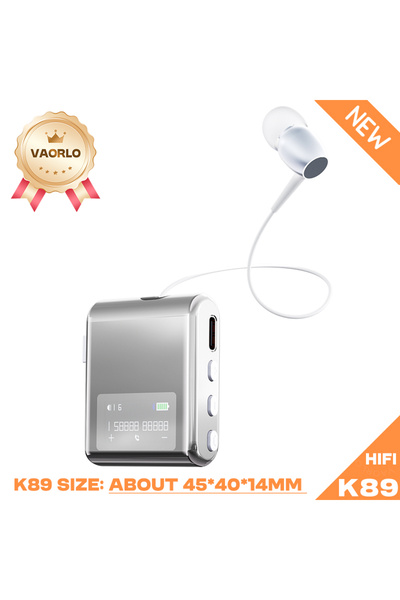 Choice6 سماعة أذن K89 فضية اللون، تعمل بتقنية بلوتوث 5.4، مناسبة للأعمال، للم...