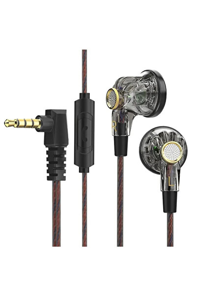 Choice سماعات رأس سوداء مسطحة الرأس QKZ MDR، مقاس 16 مم، ديناميكية عالية الدق...