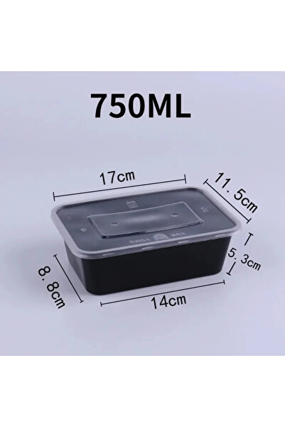 choice2 عبوات طعام سوداء للاستخدام مرة واحدة، سعة 750 مل، 10 قطع - مقاومة للت...