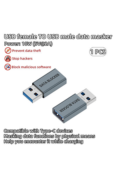 Choice3 AM-AG-PBQ-LHS USB A/C to Type-C Data Shielding Adapter Charging No Tr...