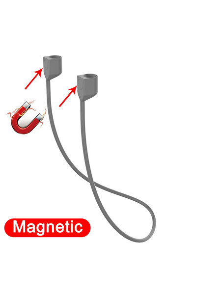 Choice4 حبل سيليكون مغناطيسي مضاد للضياع باللون الرمادي الفاتح لسماعات AirPod...