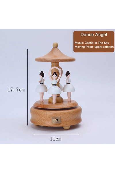 Choice8 صندوق موسيقي خشبي على شكل ملاك راقص، هدية عيد ميلاد عتيقة الطراز، مصن...