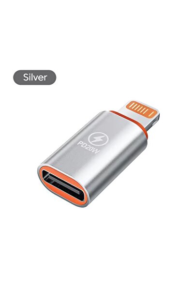 Choice6 قطعة واحدة - فضية، 1-3 قطع، محول شحن سريع PD20W من النوع C إلى Lightn...