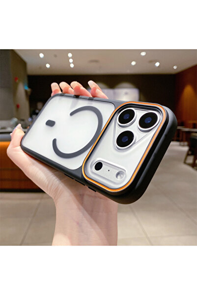 Choice15 جراب مغناطيسي فاخر شفاف أسود اللون من مادة TPU لهاتف iPhone 16 Pro M...