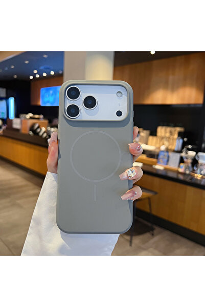 Choice55 غلاف هاتف سيليكون بلون لون سادة لهاتف آيفون 17 برو ماكس، رمادي اللون...