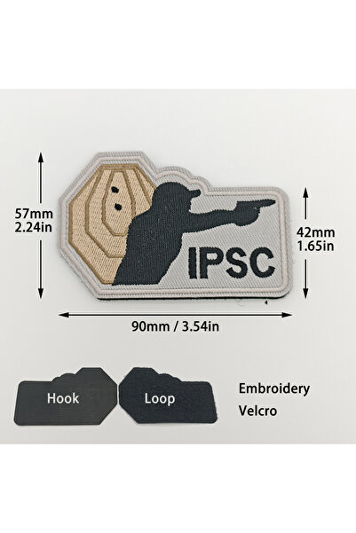 choice2 IPSC قطعة واحدة شارة مطرزة جاهزة للاستخدام من IPSC مع خطاف وحلقة، شار...