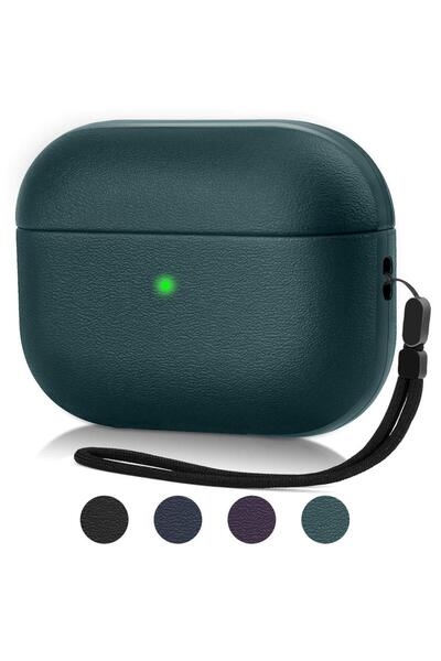 Choice5 جراب AirPods Pro 3 A ذو ملمس جلد أخضر، مناسب للجيل الثالث من AirPods ...