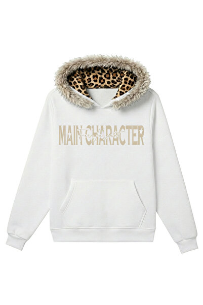Fer Valiant Unisex Main Character Printed Oversized Hooded Sweatshirt with Le...