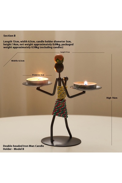 choice2 حامل شموع مزدوج ، زينة طاولة فاخرة، مصنوع من الحديد، مناسب للمنزل، من...