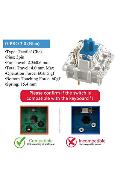 Choice29 110 قطعة من مفاتيح GATERON G Pro V3 3.0 Pro G Blue 3.0 ثلاثية الأطرا...