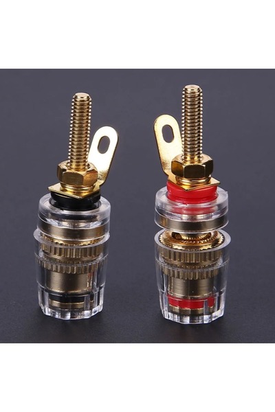 Choice 2pcs 4mm Brass Speaker Amplifier Binding Posts Terminals for Banana Plugs