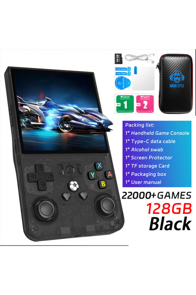 Choice5 جهاز ألعاب فيديو محمول كلاسيكي مفتوح المصدر R36MAX أسود اللون بسعة 12...