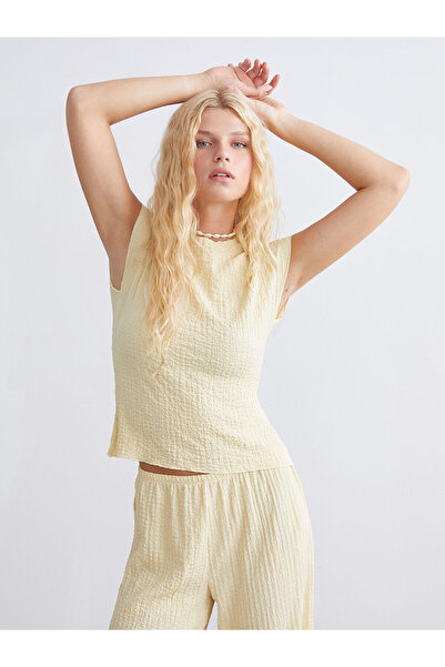 LC Waikiki Özmarka Νέα Σεζόν Γυναικείο Κορμάκι με Όρθιο Γιακά και Υφή