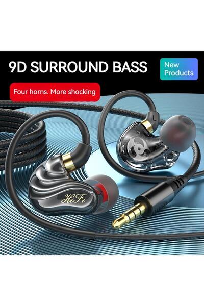 Choice سماعات أذن سوداء للألعاب بتقنية الصوت المحيطي 9D، مزودة بمنفذ USB-C وم...