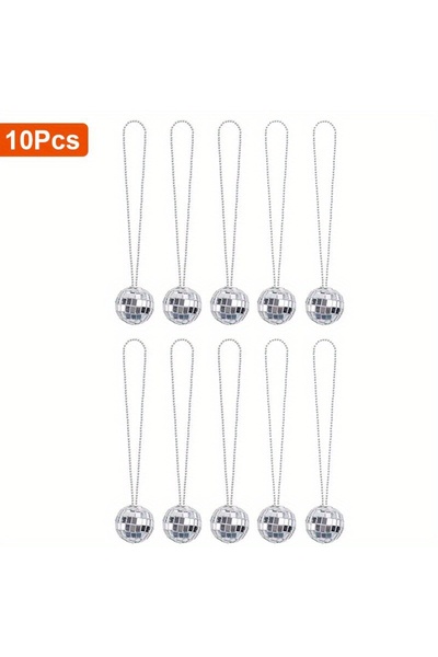 Choice1 ٥ كرات ديسكو، ٥-١٠ قلادات كرات ديسكو عاكسة، كرات فضية معلقة، زينة لحف...
