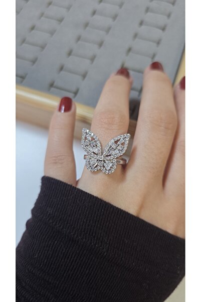 ARTEMİSİA Premium Design Sparkling Women's Double Color Ring Adjustable Witho...