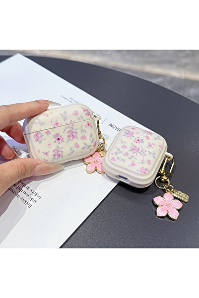 Choice1 جرابات سماعات أذن مزينة بالزهور الوردية لسماعات AirPods Pro و Pro 2، ...