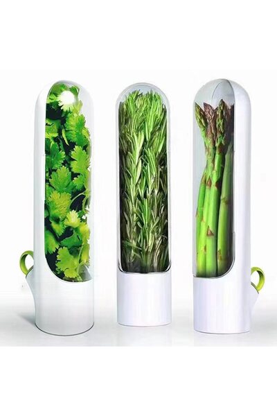 Choice1 WHITE Herb Saver Storage Container Fresh Herb Keeper Vanilla Vegetabl...