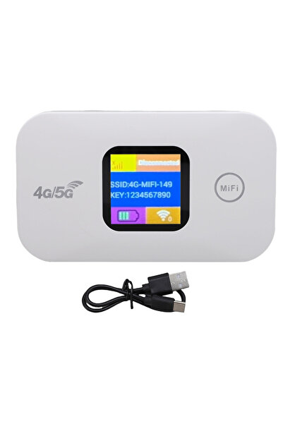 Choice نقطة اتصال واي فاي محمولة 4G بيضاء اللون، مزودة بشاشة LED، سرعة 300 مي...