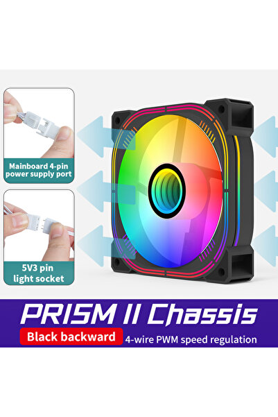 choice2 A-RGB WHITE Black Reverse Prism ii ARGB Case Fan, 120mm PWM 650-1650R...