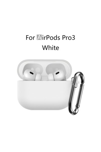 Choice5 جراب سيليكون ناعم لسماعات AirPods Pro 3 باللون الأبيض (إصدار 2025)