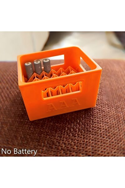 Choice AAA Orange 3D Printed AAA/AA Battery Storage Box - Large Capacity, 30/...