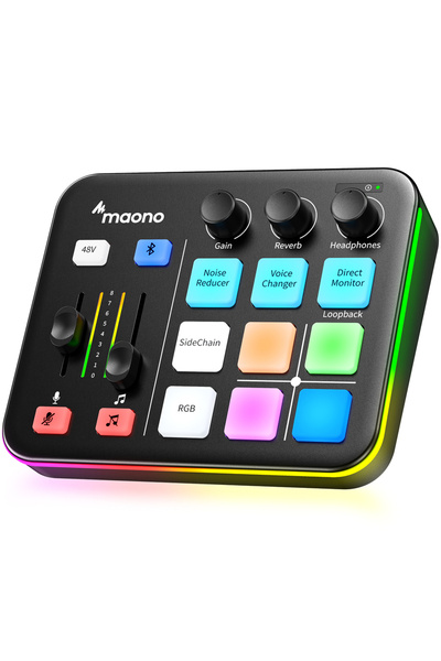 Choice خلاط صوت الألعاب MAONO G1 NEO أسود، مؤثرات صوتية مخصصة، إضاءة RGB، بث ...