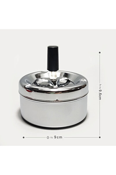 Choice1 منفضة سجائر معدنية فضية دائرية دوارة ذاتية التنظيف، منفضة سجائر للمدخ...