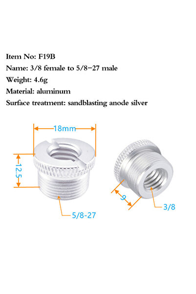 Choice ملحقات برغي تحويل حامل الميكروفون KOQZM A10 من 1/4 بوصة إلى 3/8 بوصة إ...
