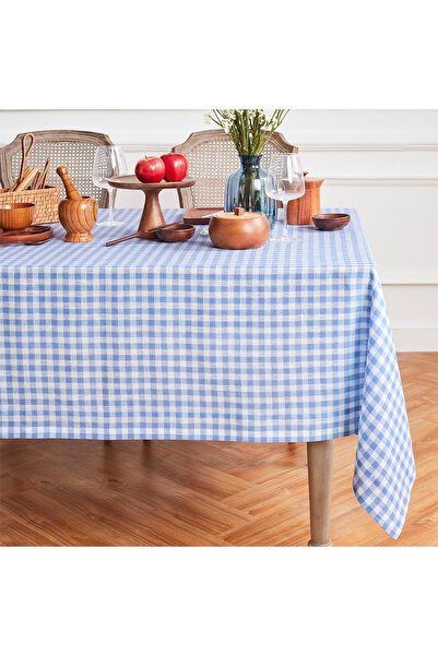 Choice 140X200Cm 1 Piece Set, Modern Simple Blue Small Plaid Tablecloth, Japa...