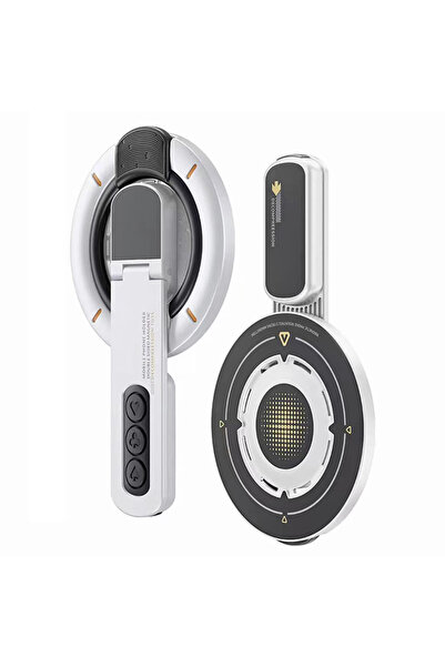 Choice حامل هاتف مغناطيسي أبيض مزدوج الجوانب - قابل للدوران والطي مع حلقة سيل...