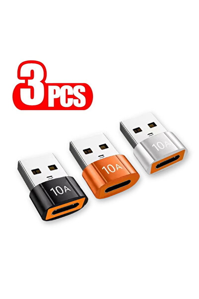 Choice 3PCS - Mixed Color 3 PCS 10A Type C to USB Adapter Fast Charging Data ...