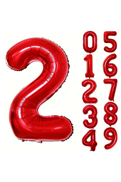 Choice4 32inch Number 2 32INCH Red Number Foil Ballo for Birthday Anniversary...