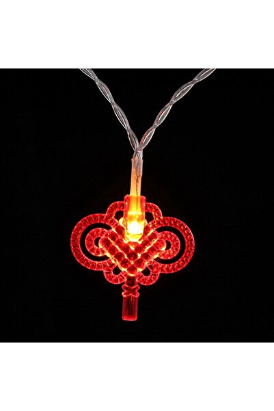 choice2 سلسلة إضاءة LED حمراء على شكل عقدة صينية تقليدية بطول 6 أمتار و40 مصب...