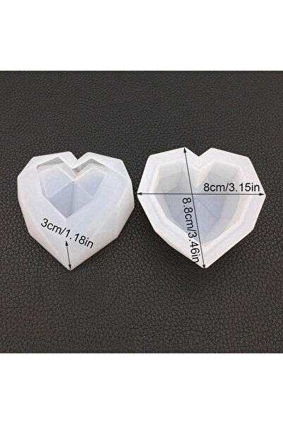 Choice WHITE DIY Geometric Diamond Heart Shaped Storage Box with Lid Silicone...