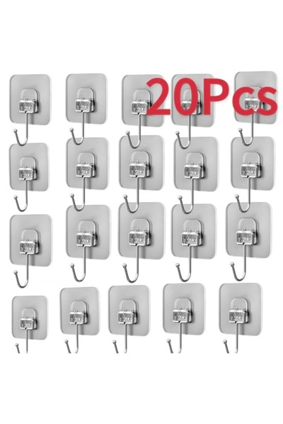 Choice8 7x7cm clear-20pcs 1-20Pcs Strong Self Adhesive Hooks Punch-free Door ...