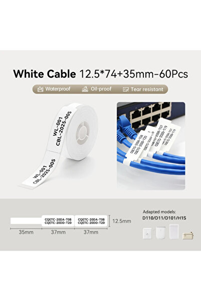 choice2 white Niimbot Cable Wire Label Stickers communication room flag pigta...