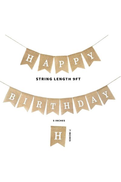 Choice A Happy Birthday Banner for Birthday Party Decorati (White Print)