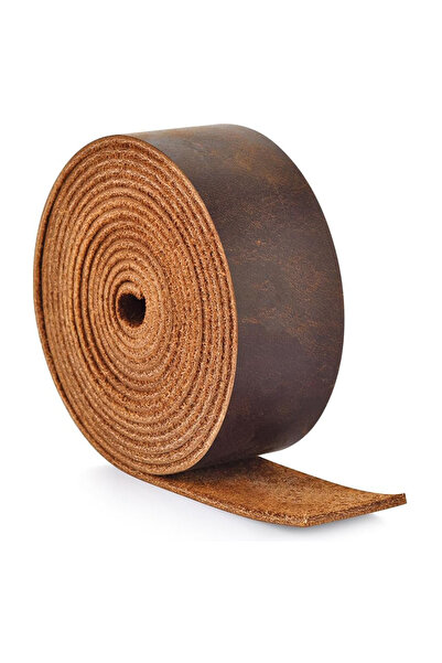 Choice3 جلد أصلي بني 2.5 × 80 سم، جلد عالي الجودة، شريط من جلد البقر بنمط عتي...