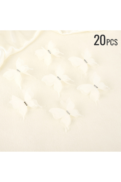 Choice11 20 قطعة من زينة الفراشات المصنوعة من قماش الأورجانزا المتدرج الألوان...