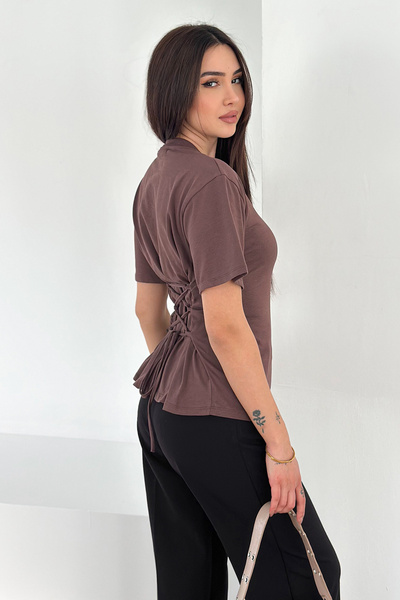 Noa&Noa Μπλουζάκι με κοντά μανίκια και λεπτομέρεια δεσίματος – Μοναδικό