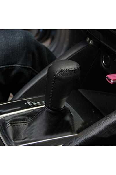 choice2 black gear cover Leather Car Gear Shift Knob Cover Gear Collars for M...