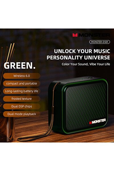 Choice1 مكبر صوت لاسلكي محمول خارجي من Mter DS01 بلون أخضر عسكري، مزود بتقنية...