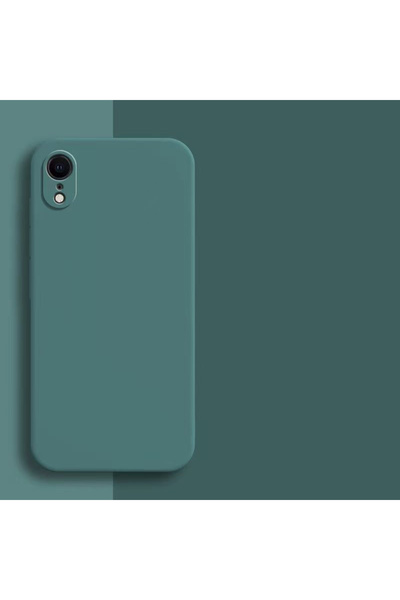 Choice31 حافظة من السيليكون السائل الأصلي باللون الأخضر الداكن لهاتف آيفون XR...