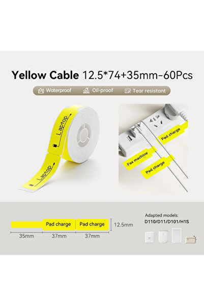 Choice4 yellow Niimbot Cable Wire Label Stickers communication room flag pigt...